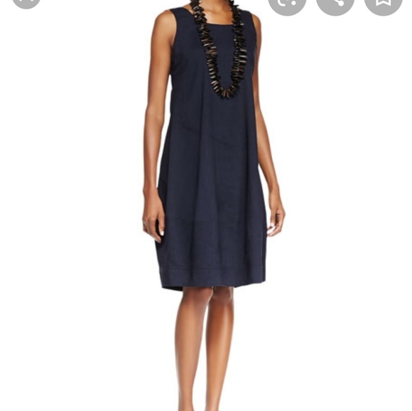 Eileen Fisher Dresses & Skirts - Eileen fisher popover linen blend navy dress